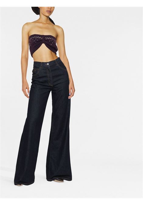 Black studded cropped top - women ALESSANDRA RICH | FAB29928043